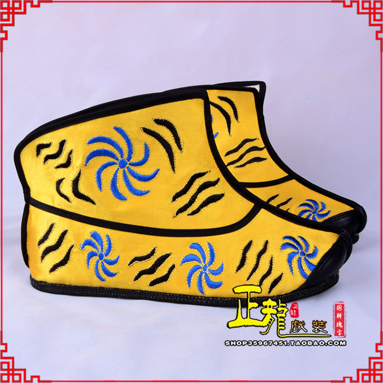 广阳.美猴王靴子虎纹靴金黄快靴 猴鞋