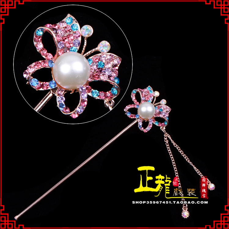 广阳花旦小姐青衣头饰簪子 蝴蝶发簪