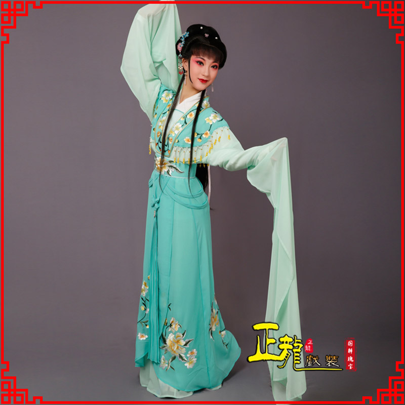 广阳青衣水袖戏服演出服 云肩花旦衣