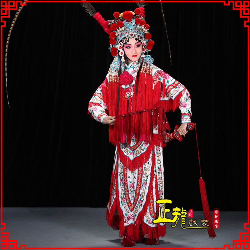 广阳刀马旦改容战父 软绉镶边女改良靠